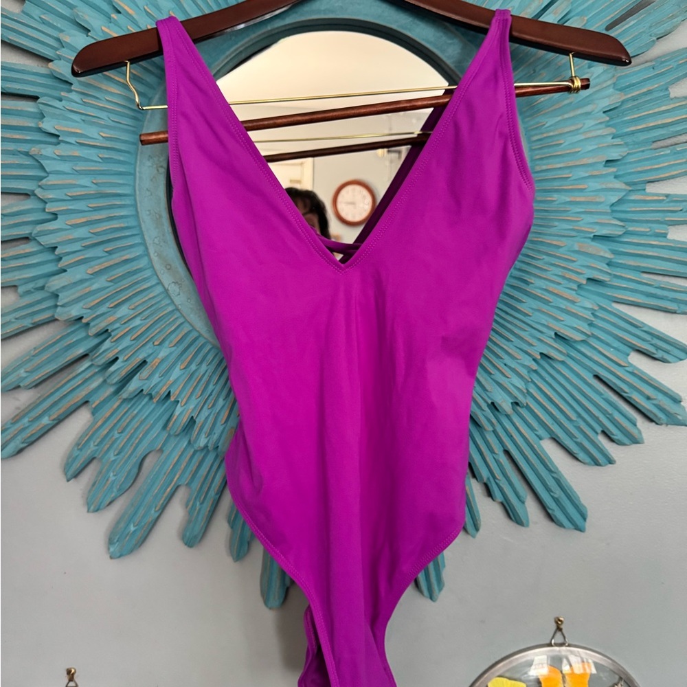 TA 3  Fuschia/Hot purple waist shaping One-Piece Swimsuit